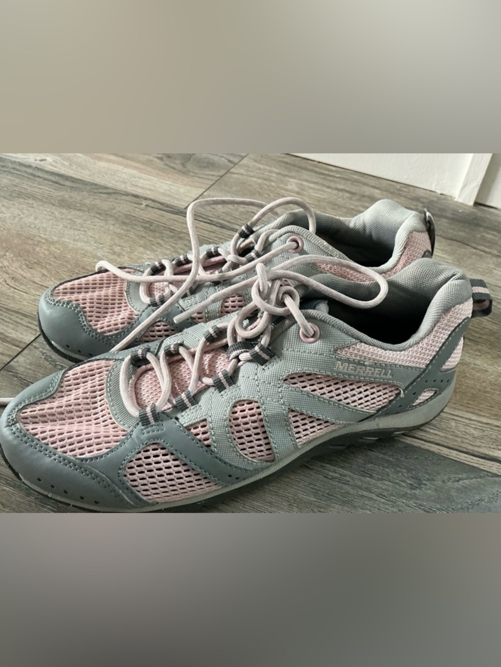 Merrell Women's Pink and Gray Mesh Trail Sneakers Size 7